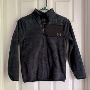 Under Armor Black Half Zip Fleece Hoody, Size Youth Medium